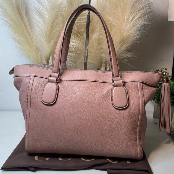 Gucci Pink Pebbled Leather Soho Tote Bag - Picture 7 of 16